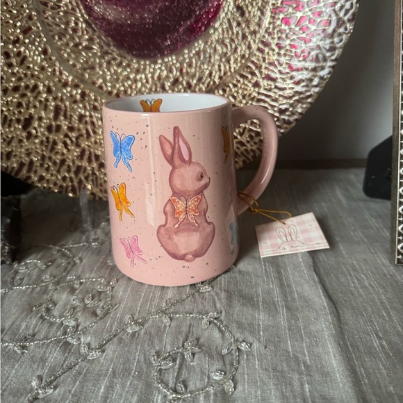 Easter NWT Pink Bunny Mug with Butterflies. 19oz   562ml - Picture 2 of 7